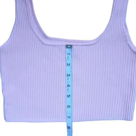 White Fox Boutique Pink Ribbed Square Neck Tank Top Women Size Small - Picture 6 of 10